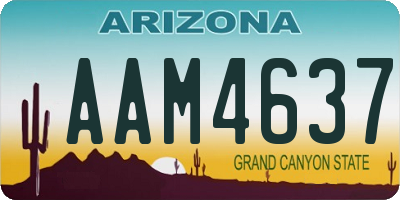 AZ license plate AAM4637