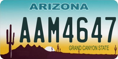 AZ license plate AAM4647