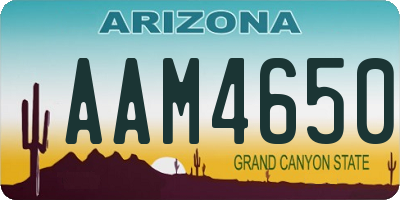 AZ license plate AAM4650