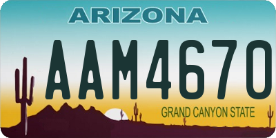 AZ license plate AAM4670