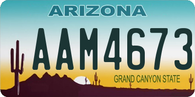 AZ license plate AAM4673