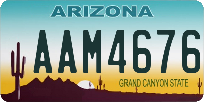 AZ license plate AAM4676