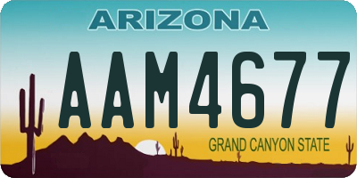 AZ license plate AAM4677