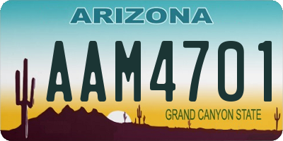 AZ license plate AAM4701