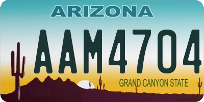 AZ license plate AAM4704