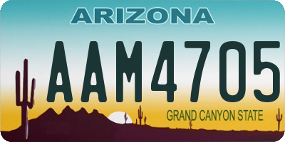 AZ license plate AAM4705