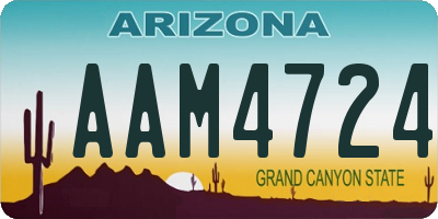 AZ license plate AAM4724