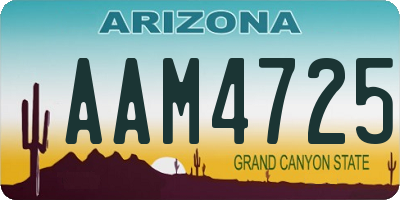 AZ license plate AAM4725