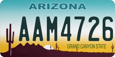 AZ license plate AAM4726