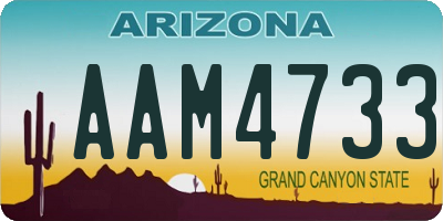 AZ license plate AAM4733