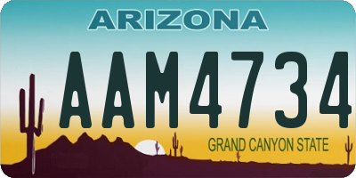 AZ license plate AAM4734