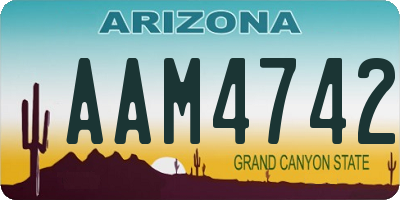 AZ license plate AAM4742