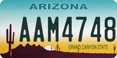 AZ license plate AAM4748