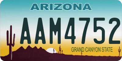AZ license plate AAM4752