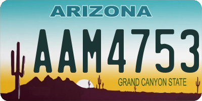 AZ license plate AAM4753