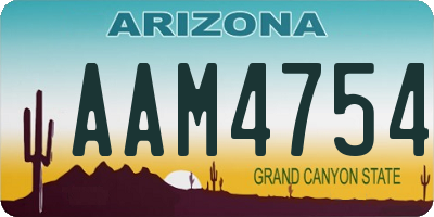 AZ license plate AAM4754
