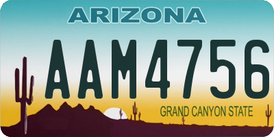 AZ license plate AAM4756