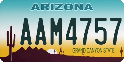 AZ license plate AAM4757