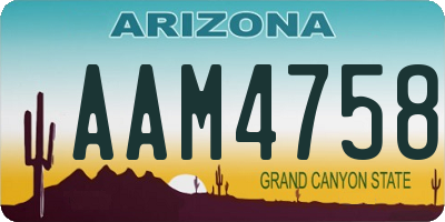 AZ license plate AAM4758