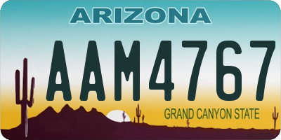 AZ license plate AAM4767