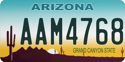 AZ license plate AAM4768