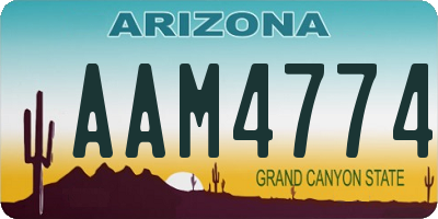 AZ license plate AAM4774