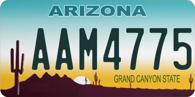 AZ license plate AAM4775