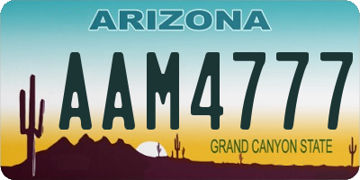 AZ license plate AAM4777
