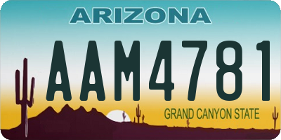 AZ license plate AAM4781