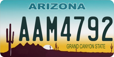 AZ license plate AAM4792