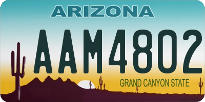 AZ license plate AAM4802