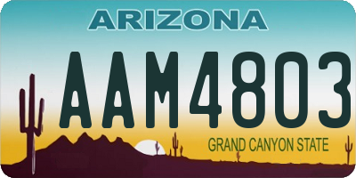 AZ license plate AAM4803