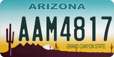 AZ license plate AAM4817