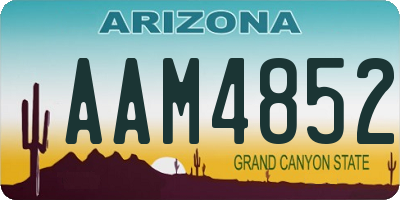 AZ license plate AAM4852
