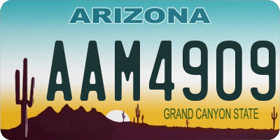 AZ license plate AAM4909
