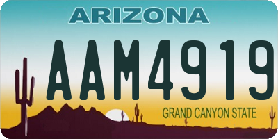 AZ license plate AAM4919