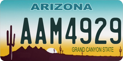 AZ license plate AAM4929