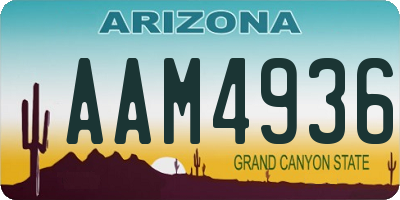 AZ license plate AAM4936