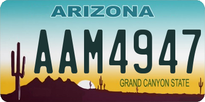 AZ license plate AAM4947