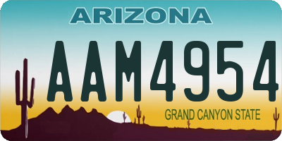AZ license plate AAM4954