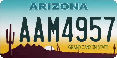 AZ license plate AAM4957