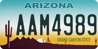 AZ license plate AAM4989