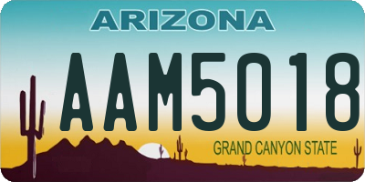 AZ license plate AAM5018