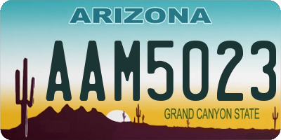 AZ license plate AAM5023