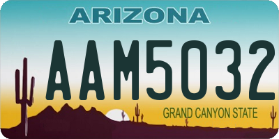 AZ license plate AAM5032