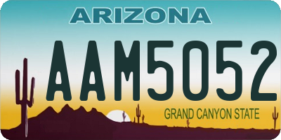 AZ license plate AAM5052