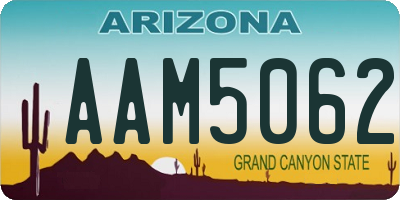 AZ license plate AAM5062