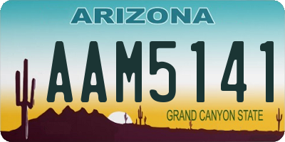 AZ license plate AAM5141