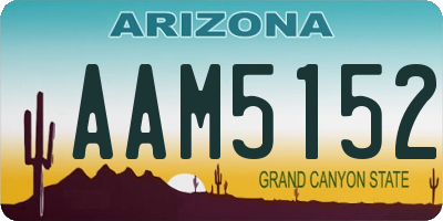 AZ license plate AAM5152