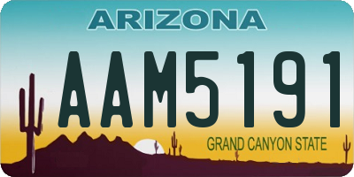 AZ license plate AAM5191